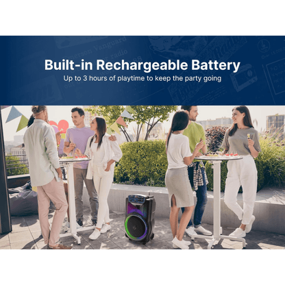 Emerson Portable Bluetooth 12" Party Speaker with Flame Lighting Jupiter Gear Home