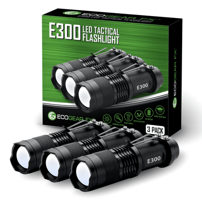 EcoGear FX E300 EDC Tactical Flashlight 3-Pack Jupiter Gear Home