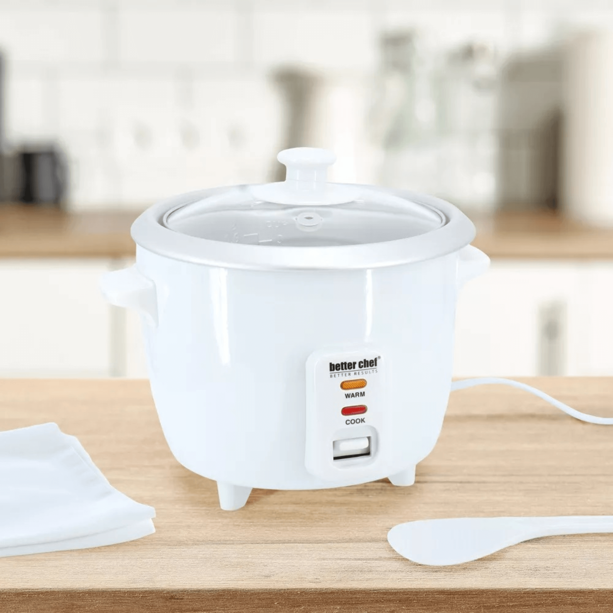 Better Chef 3 Cup - 6 Cups Cooked - Rice Cooker with Measuring Cup and Rice Paddle Jupiter Gear Home