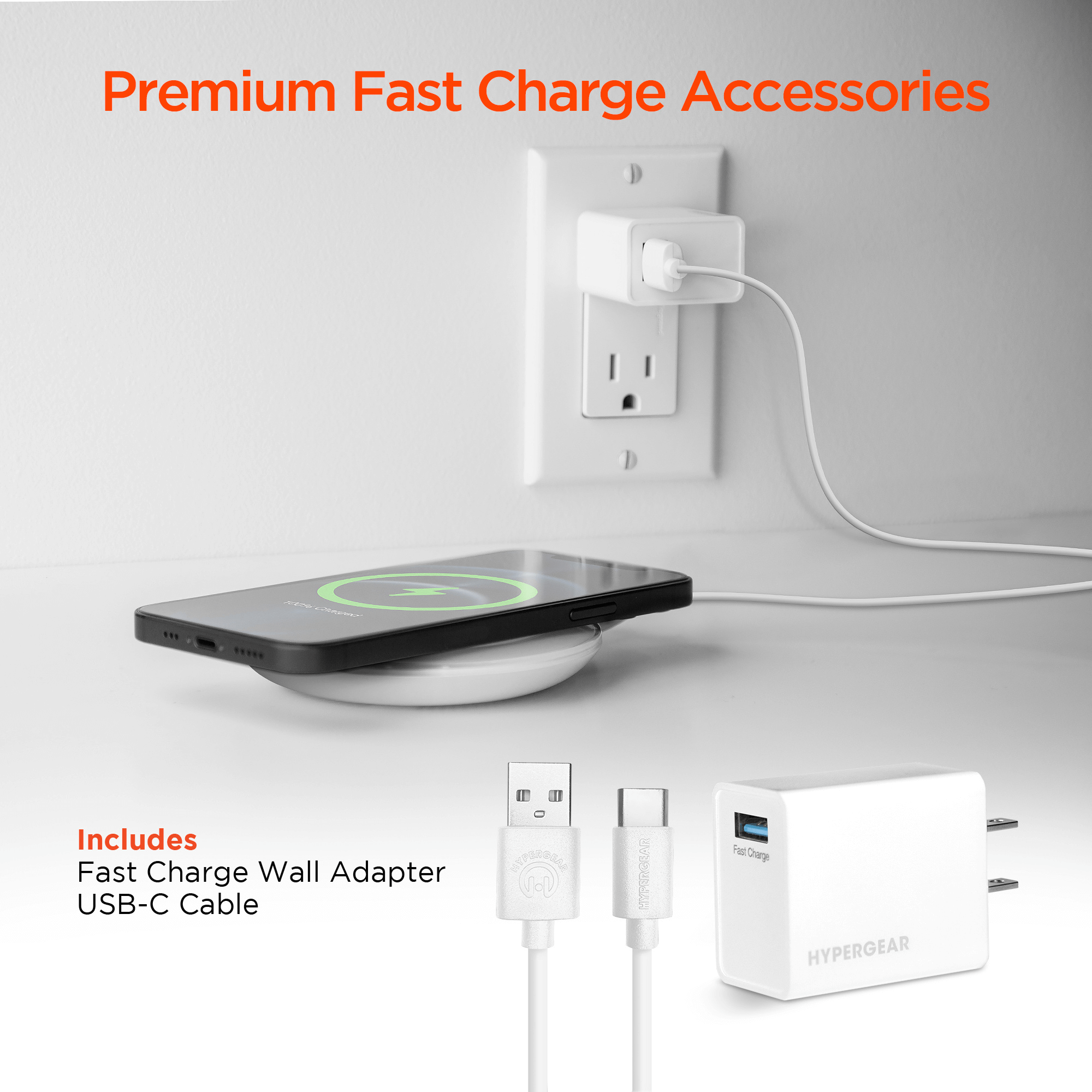 HyperGear ChargePad Pro 15W Wireless Fast Charger USB-C Jupiter Gear Home