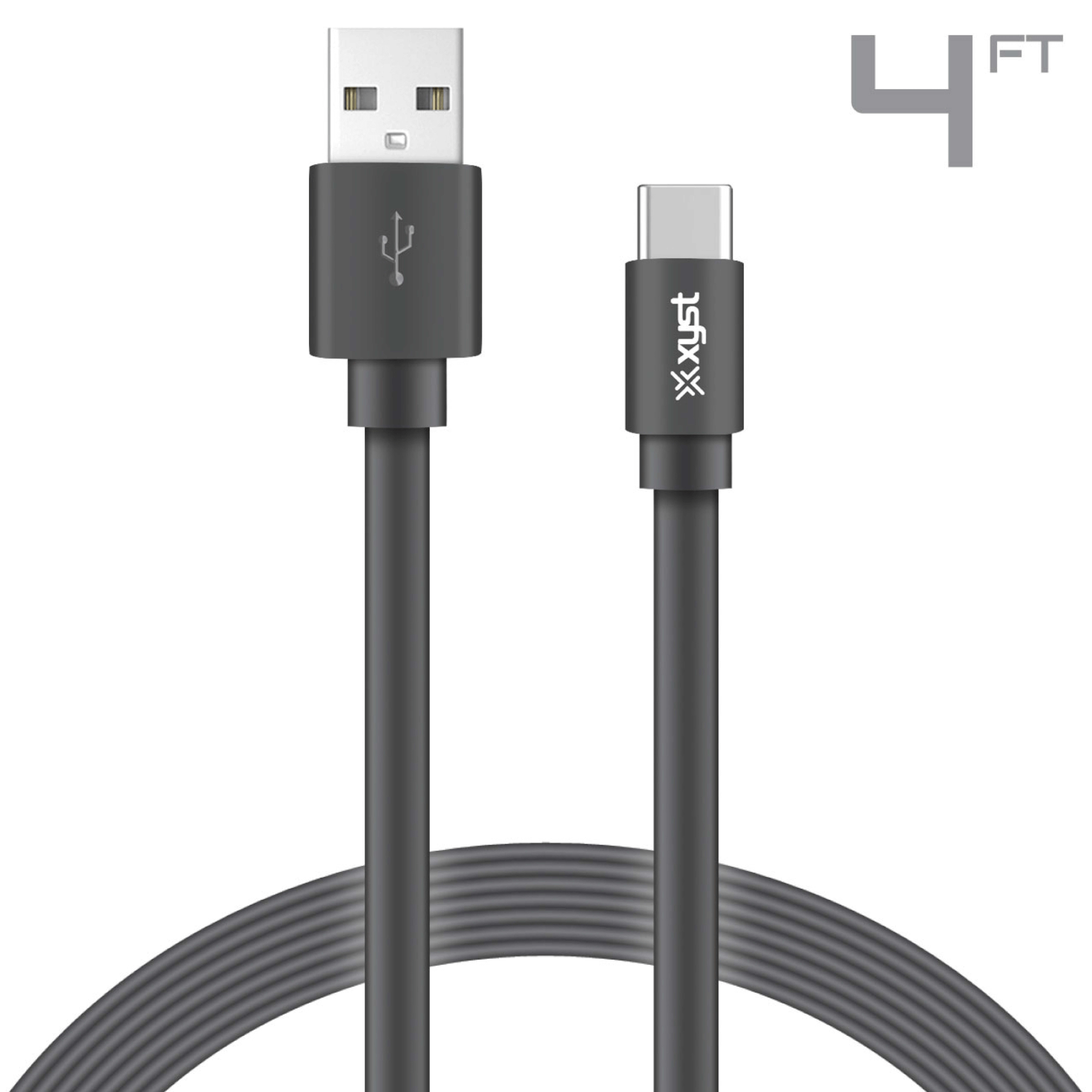 Xyst Charge and Sync USB to USB-C Flat Cable 4Ft Jupiter Gear Home