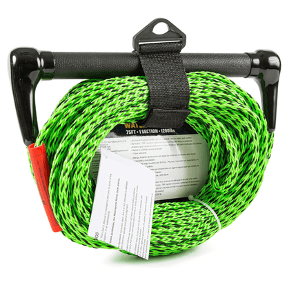 WOW Watersports 75ft 1-Section Tow Rope with Rubber Handle Jupiter Gear Home