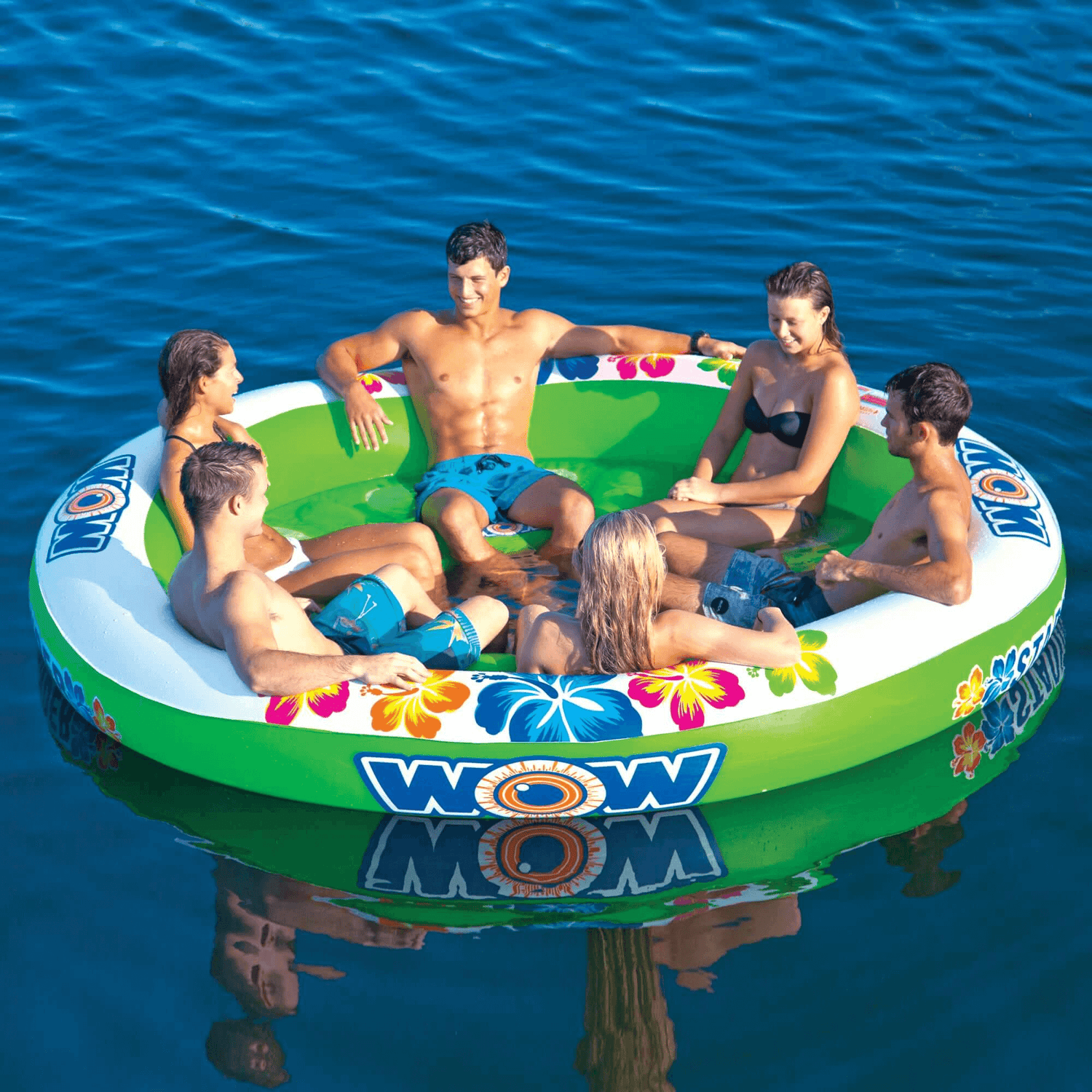 WOW Watersports Floating 6 Person Water Lounge &amp; Island - Stadium Islander w Backrest Jupiter Gear Home