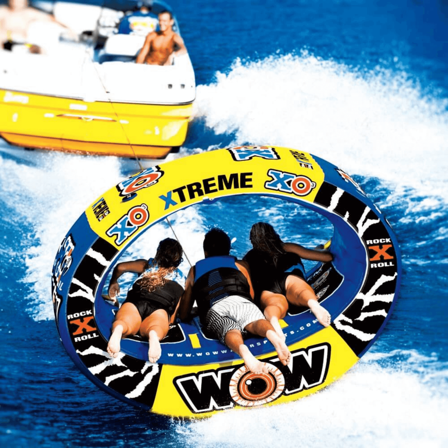 WOW Watersports Xtreme Inflatable Towable Ride-in-Oval for 1 to 3 Persons Jupiter Gear Home