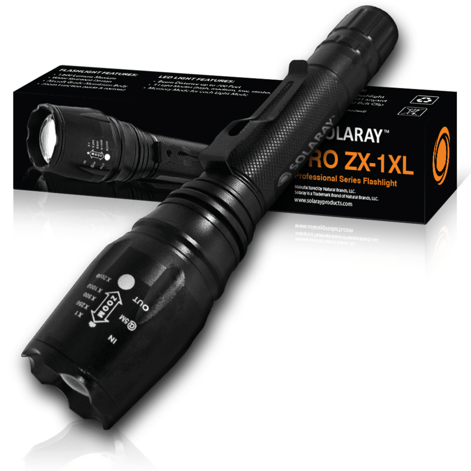 Solaray ZX1-XL 18650 Tactical Flashlight Jupiter Gear Home