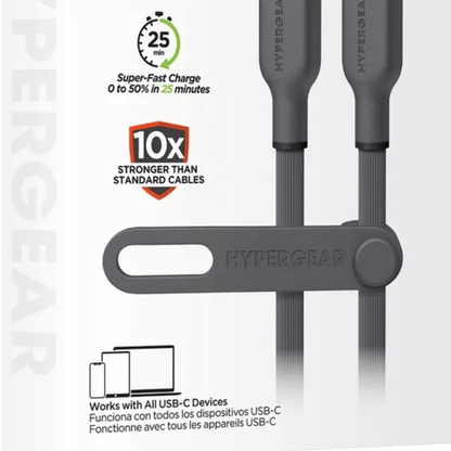 HyperGear Flexi PRO USB-C to USB-C Cable 10ft Jupiter Gear Home