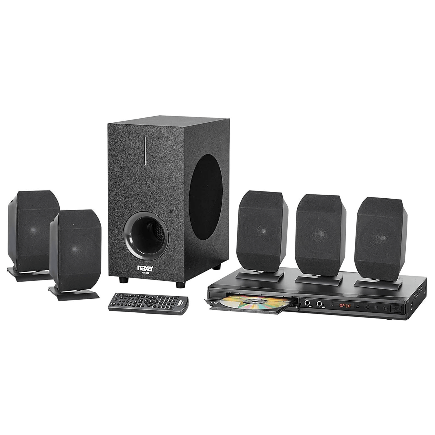 Naxa 5.1 Channel Home Theater DVD &amp; Karaoke Speaker System - Refurbished Jupiter Gear Home