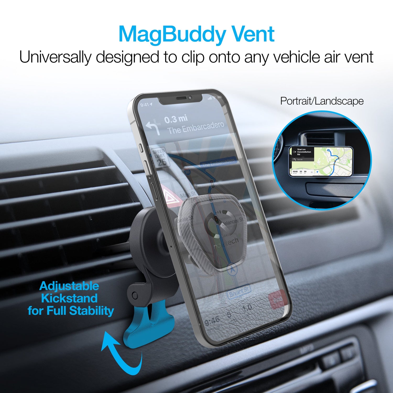 Naztech MagBuddy Elite Hands-Free Vent Mount Jupiter Gear Home