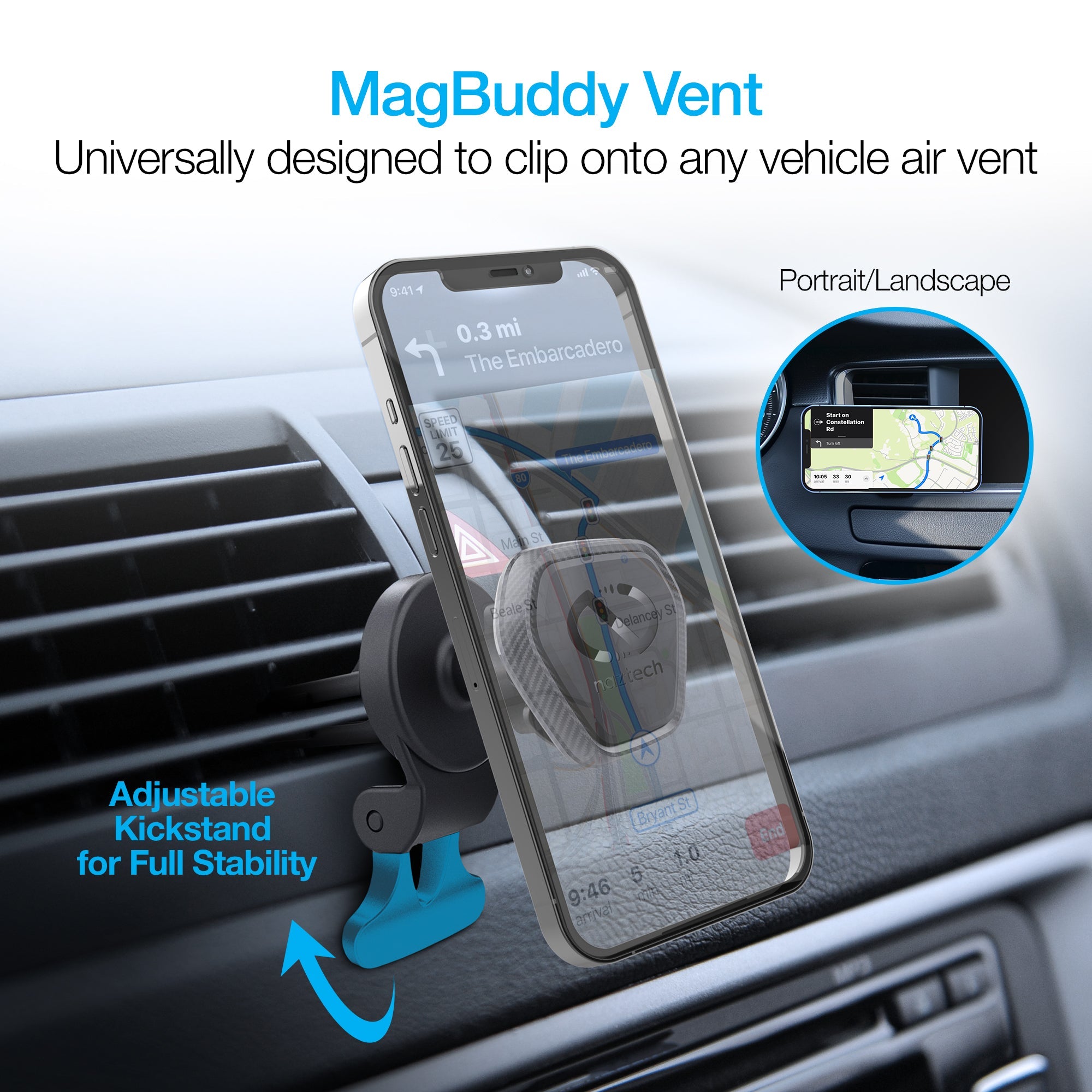 Naztech MagBuddy Elite Hands-Free Vent Mount Jupiter Gear Home