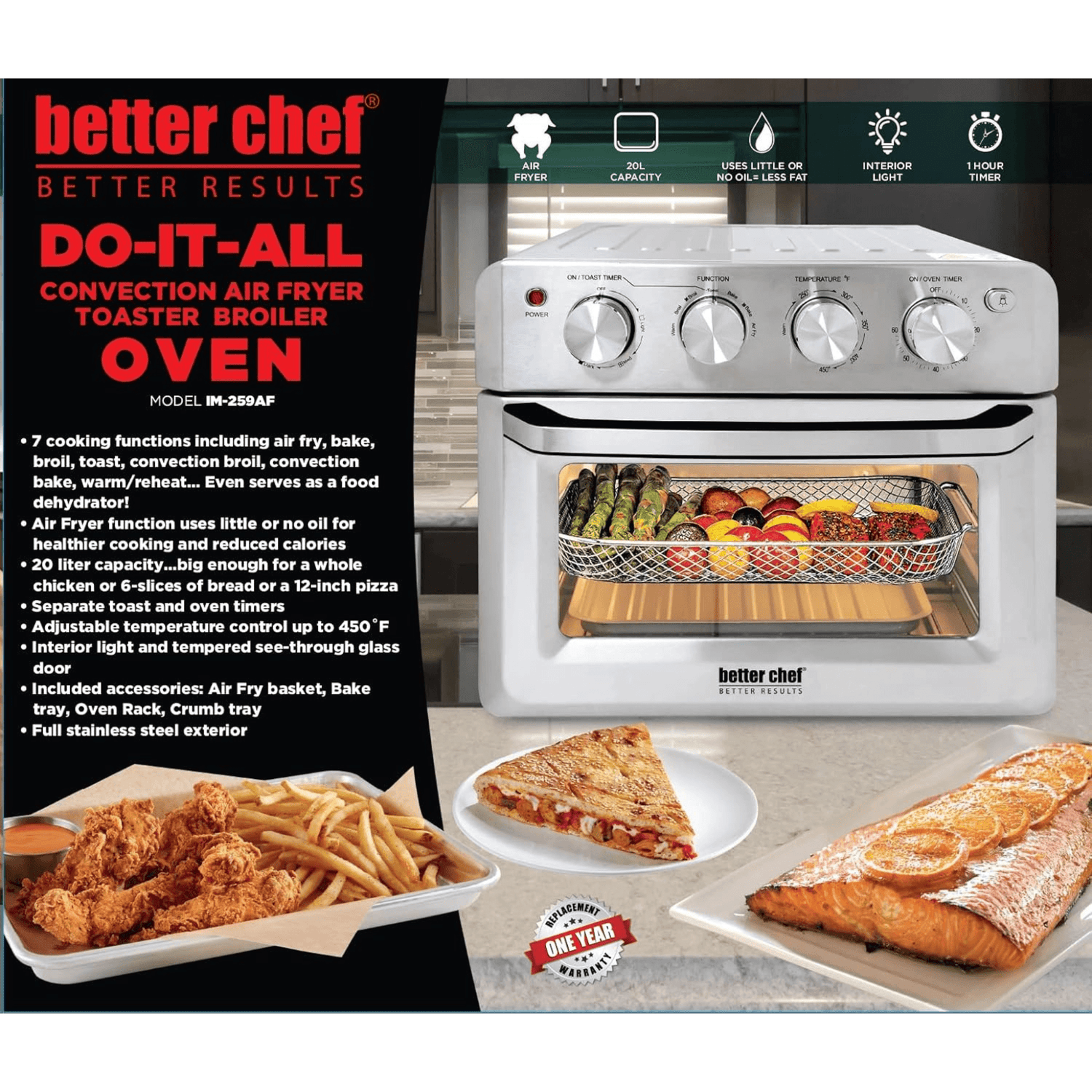 Better Chef Do-It-All Deluxe Air Fryer / Convection Oven / Broiler Jupiter Gear Home