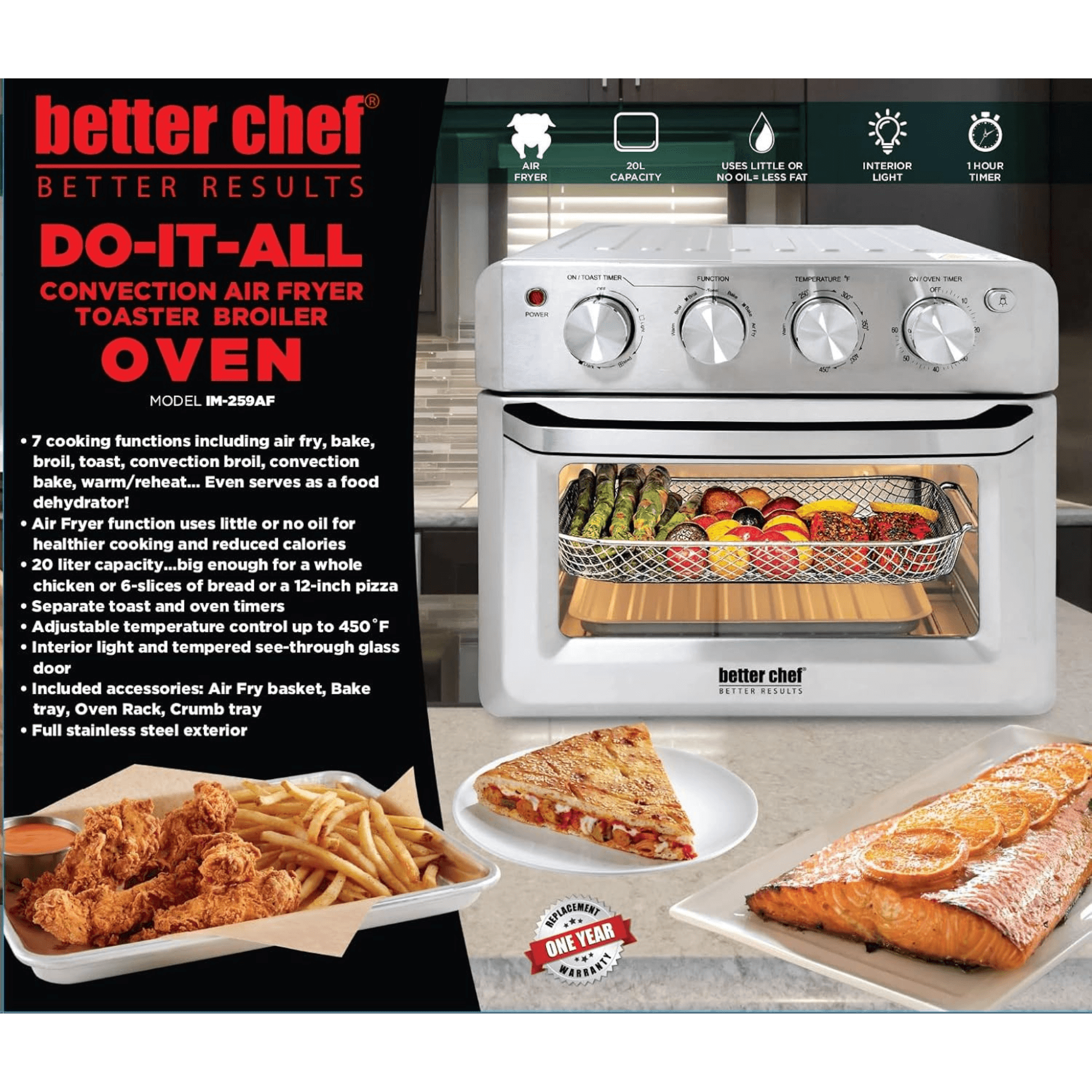 Better Chef Do-It-All Deluxe Air Fryer / Convection Oven / Broiler Jupiter Gear Home