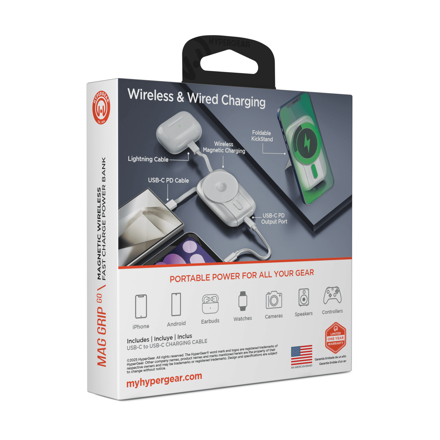 HyperGear Mag Grip Go 5000mAh Wireless Power Bank Jupiter Gear Home