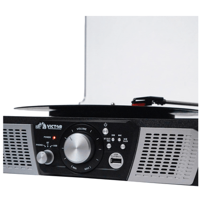 Victor Lakeshore 5-in-1 Hybrid BT Turntable System Black - Refurbished Jupiter Gear Home