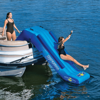 WOW Watersports Pontoon Waterfall Slide with Inflatable Safety Rails Jupiter Gear Home