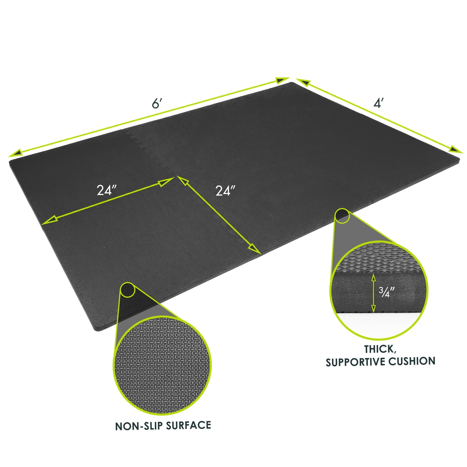 ProsourceFit Exercise Puzzle Mat 3/4" Jupiter Gear Home