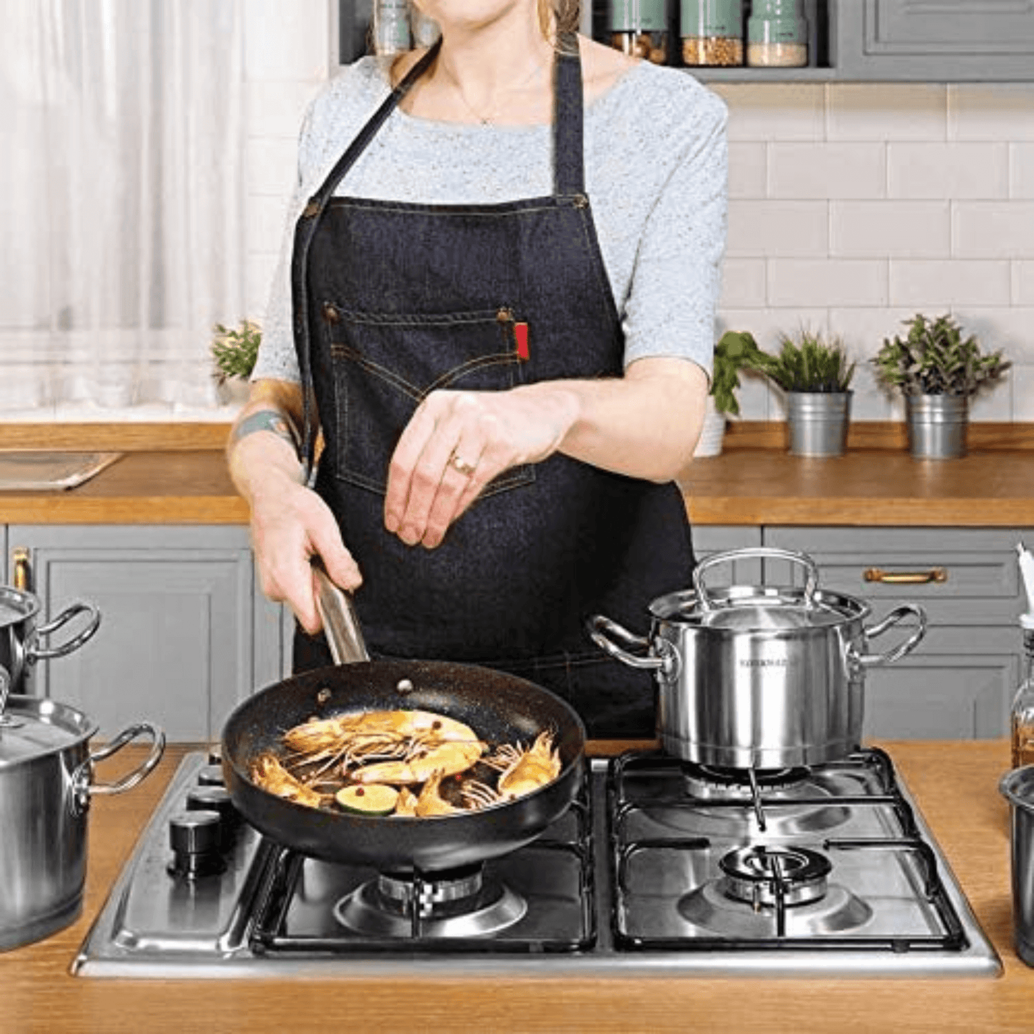 Korkmaz Proline 4Qt Stainless Steel Saucepan with High Profile Lid Jupiter Gear Home