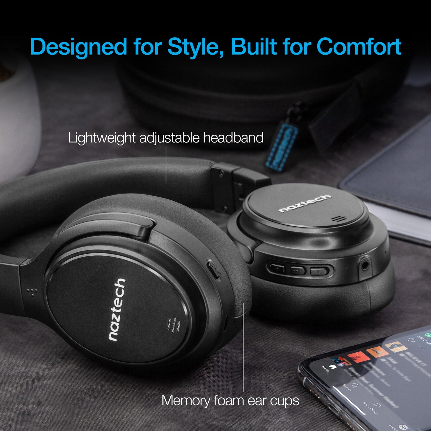 Naztech Driver ANC1000 Wireless Headphones Jupiter Gear Home