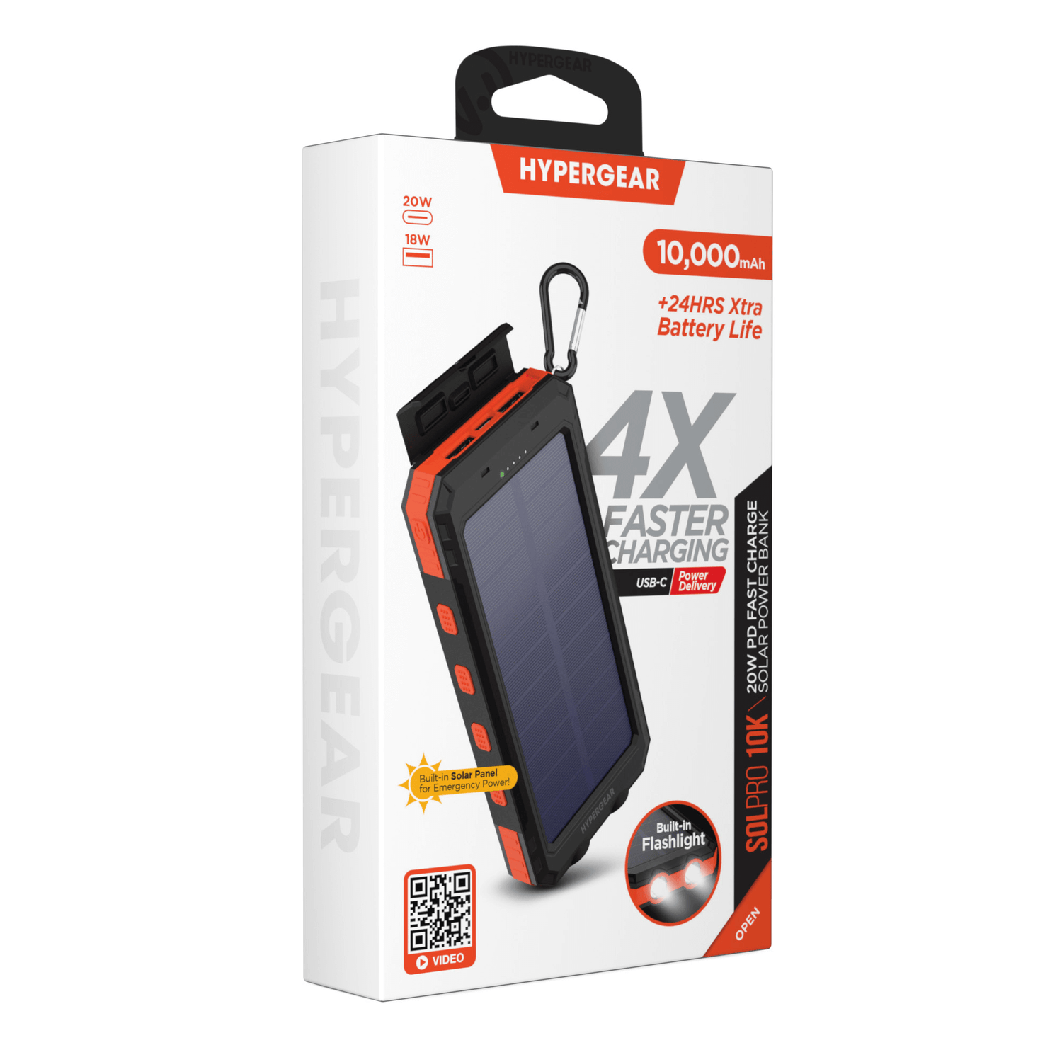 HyperGear SolPro 10K Fast Charge Solar 10000mAh PD Power Bank Jupiter Gear Home