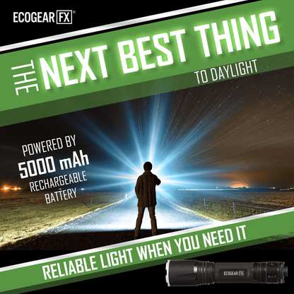 EcoGear FX TK2000 USB Rechargeable LED Tactical Flashlight Jupiter Gear Home