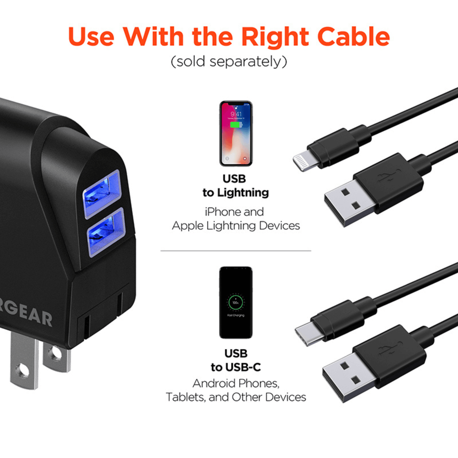 HyperGear Hybrid 2.1A Dual USB Car/Wall Charger Jupiter Gear Home