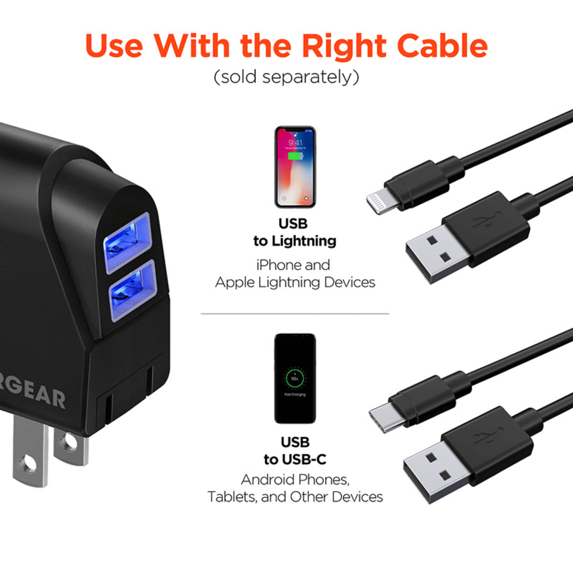 HyperGear Hybrid 2.1A Dual USB Car/Wall Charger Jupiter Gear Home