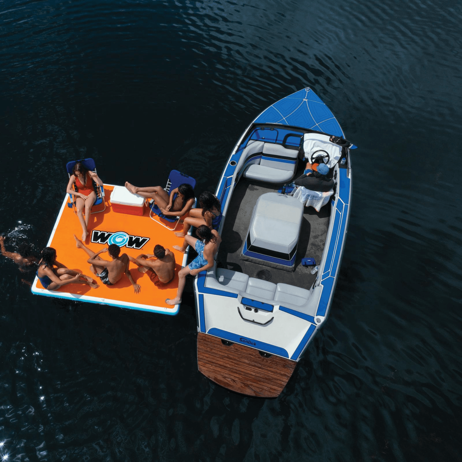 WOW Watersports Drop Stitch Vacation Station Dock w Deckpad Jupiter Gear Home