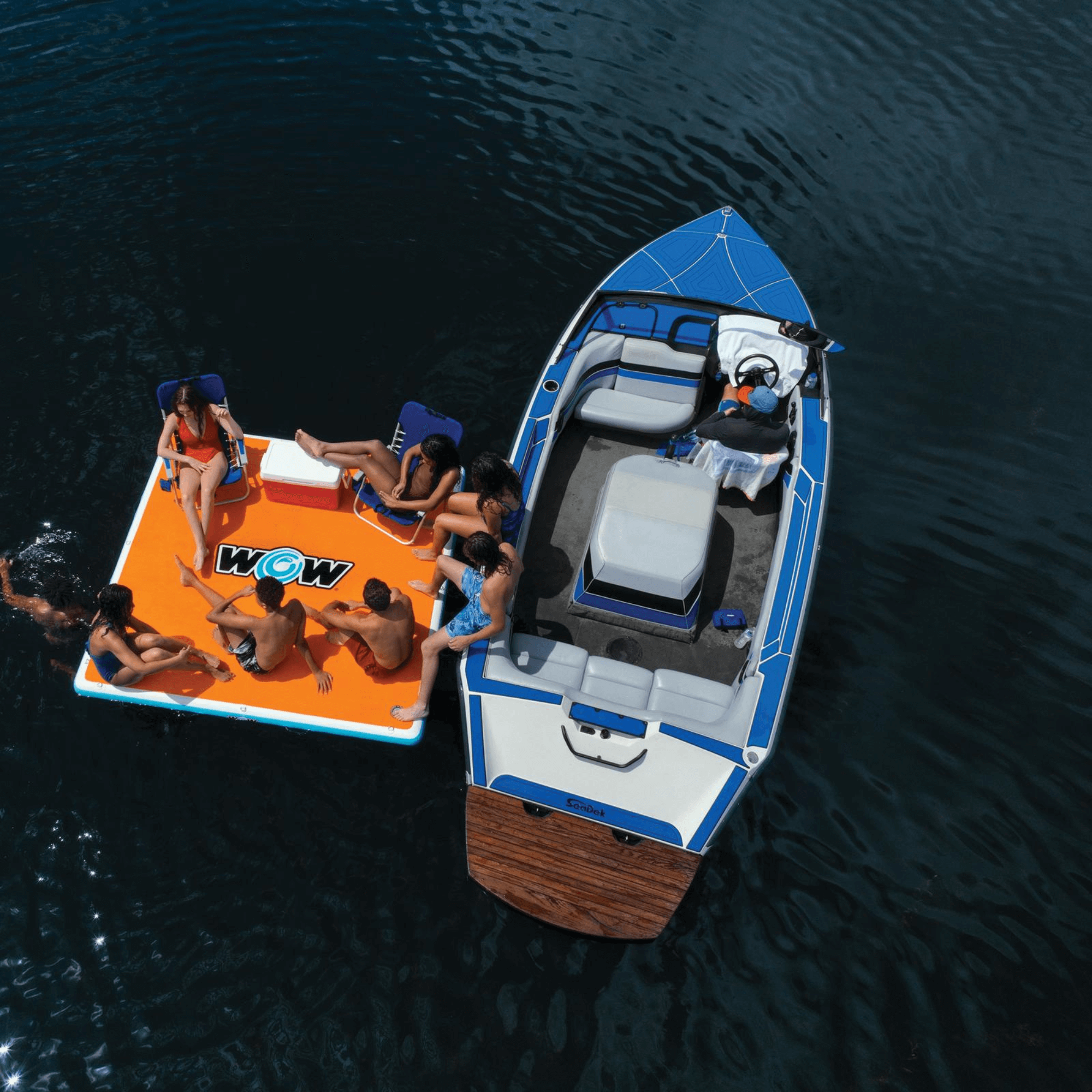 WOW Watersports Drop Stitch Vacation Station Dock w Deckpad Jupiter Gear Home