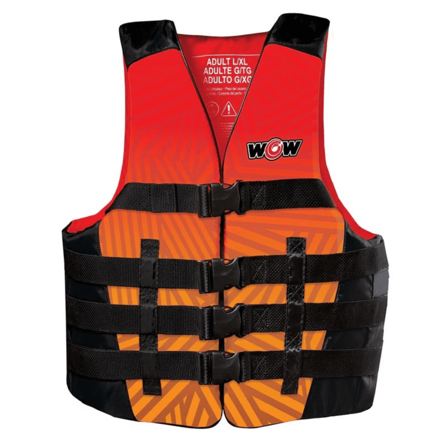 WOW Watersports Vis-Wave Adult Life Vest Red Jupiter Gear Home
