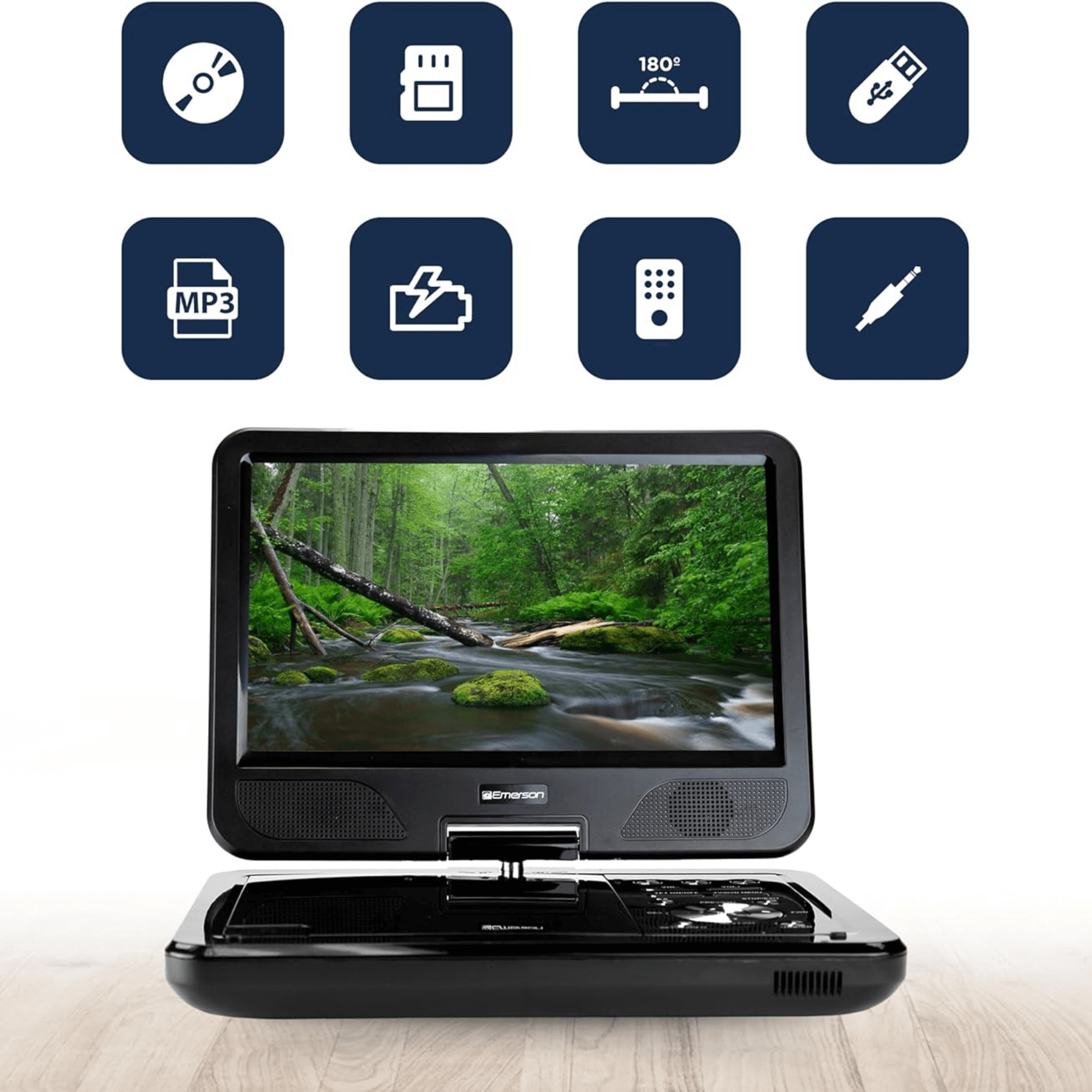 Emerson 10" DVD Player with ATSC Digital TV and LCD 270 Degree Swivel Screen Jupiter Gear Home