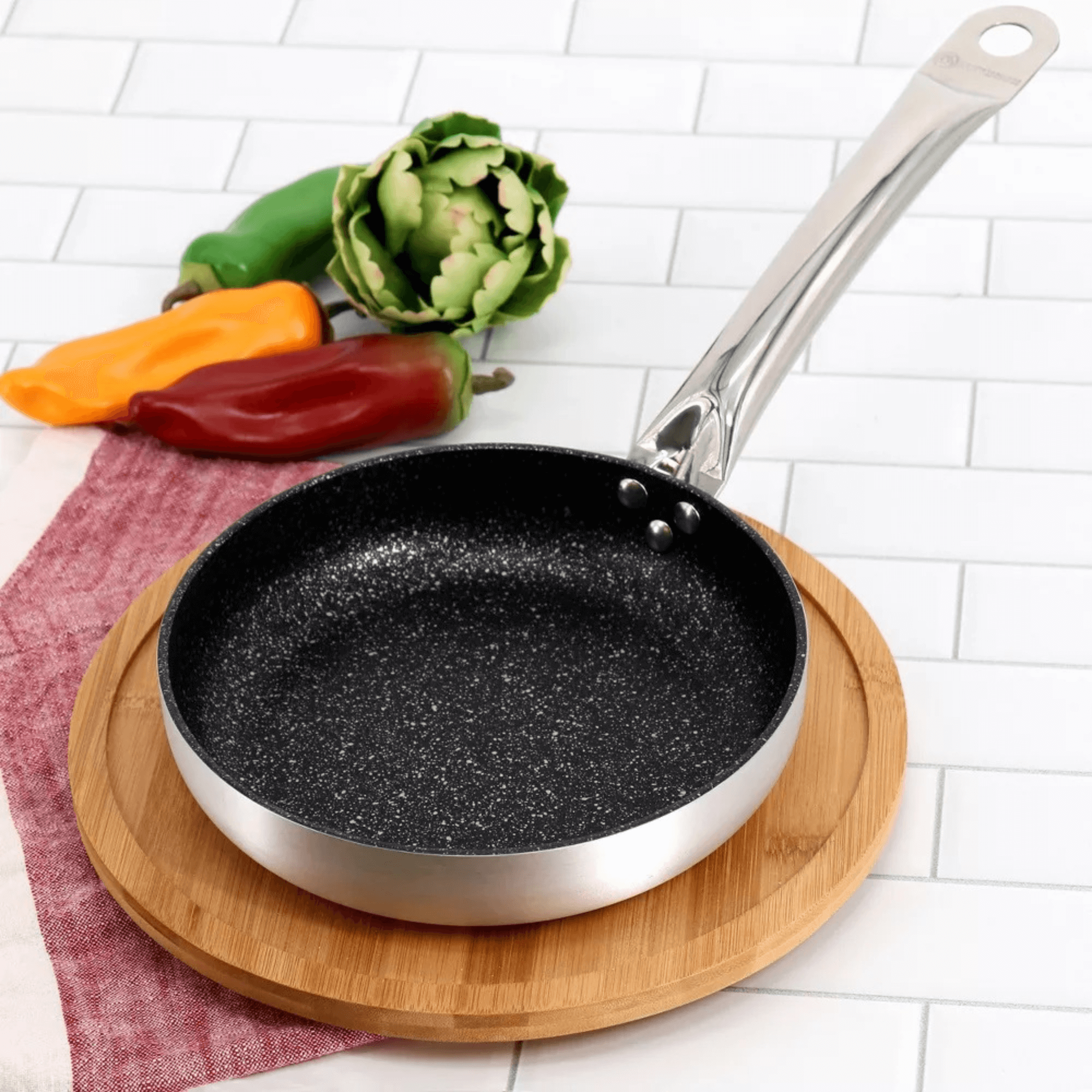 Korkmaz Proline Gastro 10-Inch Brushed Silver Tava Frying Pan Jupiter Gear Home