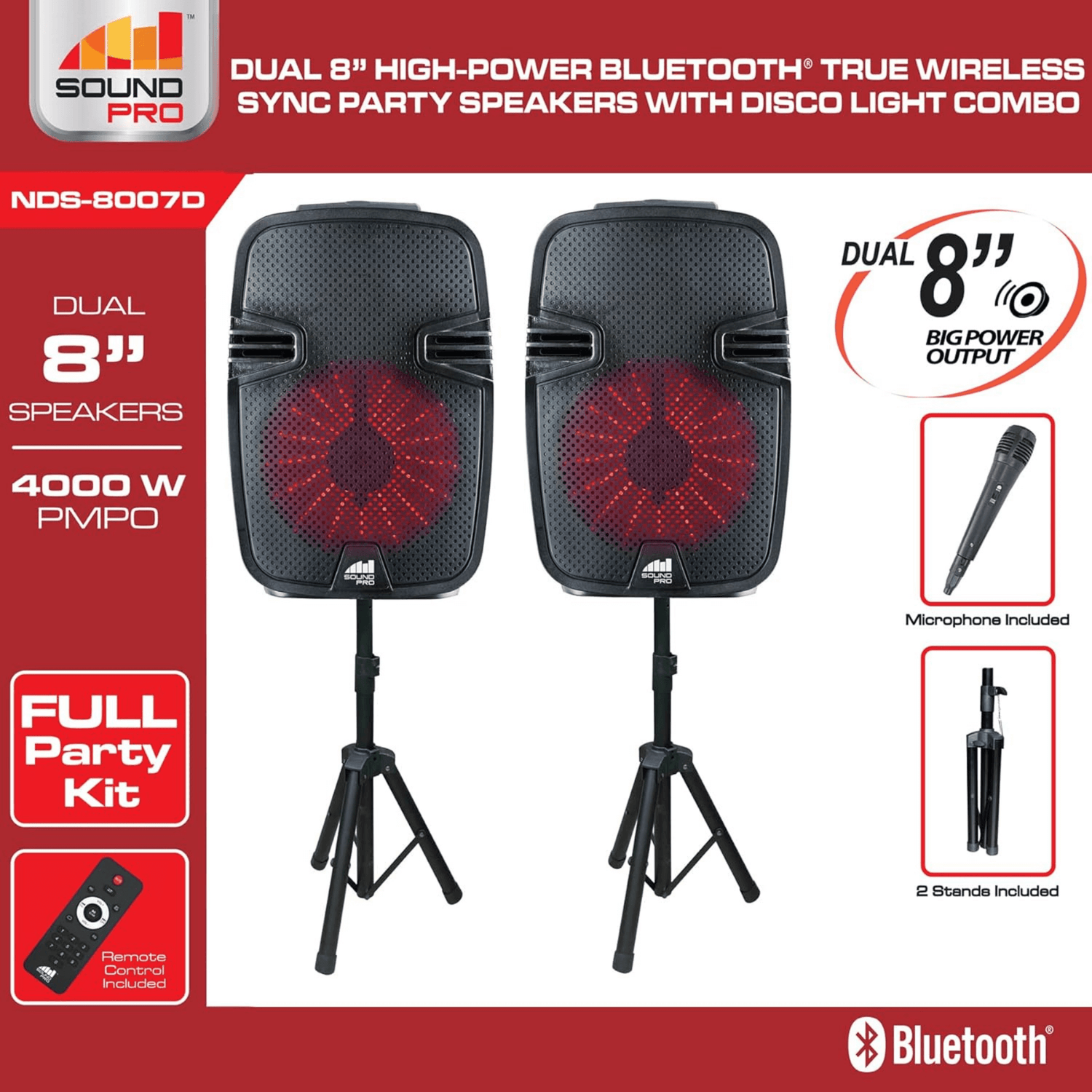 Naxa Dual 8" Bluetooth Party Speakers - Refurbished Jupiter Gear Home