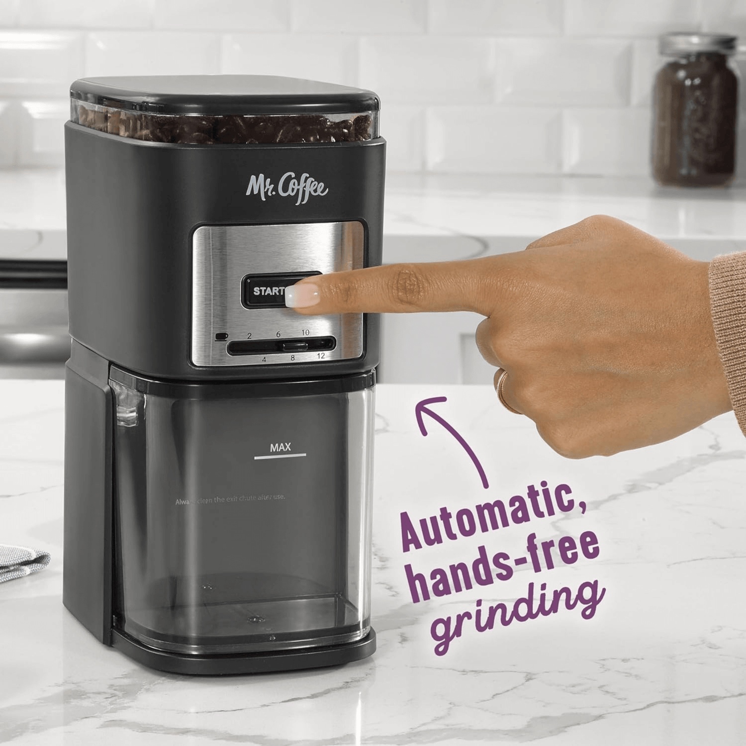 Mr. Coffee Burr Mill Large-Capacity Automatic Coffee Grinder with 12 Custom Grinders Jupiter Gear Home