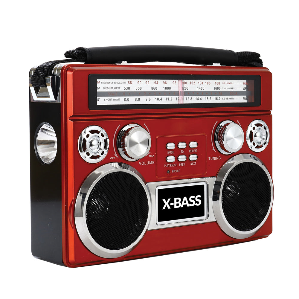 Supersonic Portable 3 Band Bluetooth Radio with Flashlight &amp; 10 Hour Battery Jupiter Gear Home