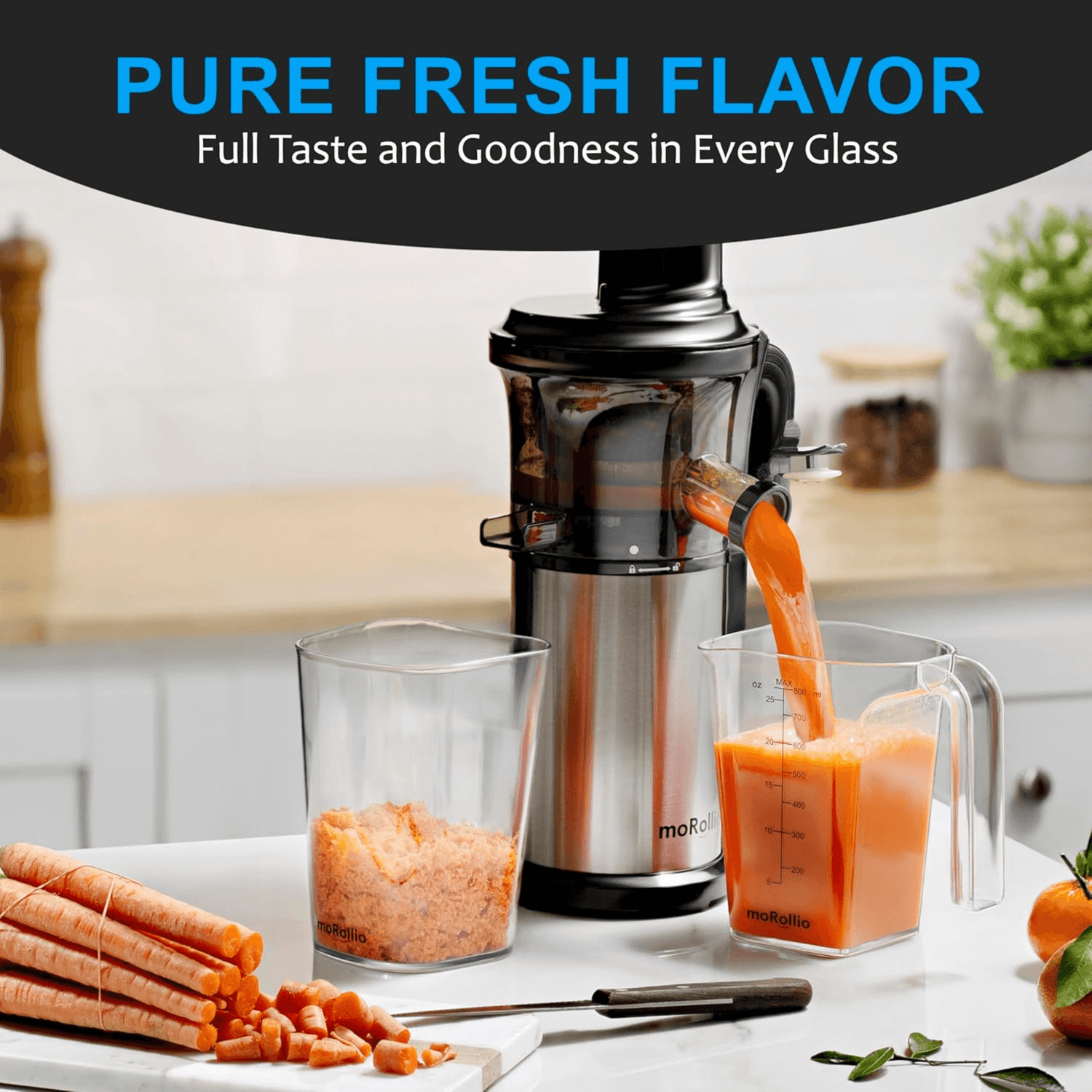 moRollio 45RPM Cold Press Slow Masticating Juicer Jupiter Gear Home