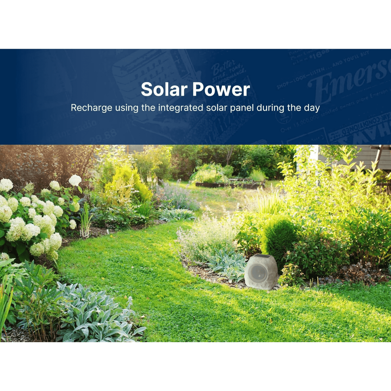 Emerson Rock Party Solar Multicolor LED Bluetooth Outdoor Speaker Jupiter Gear Home