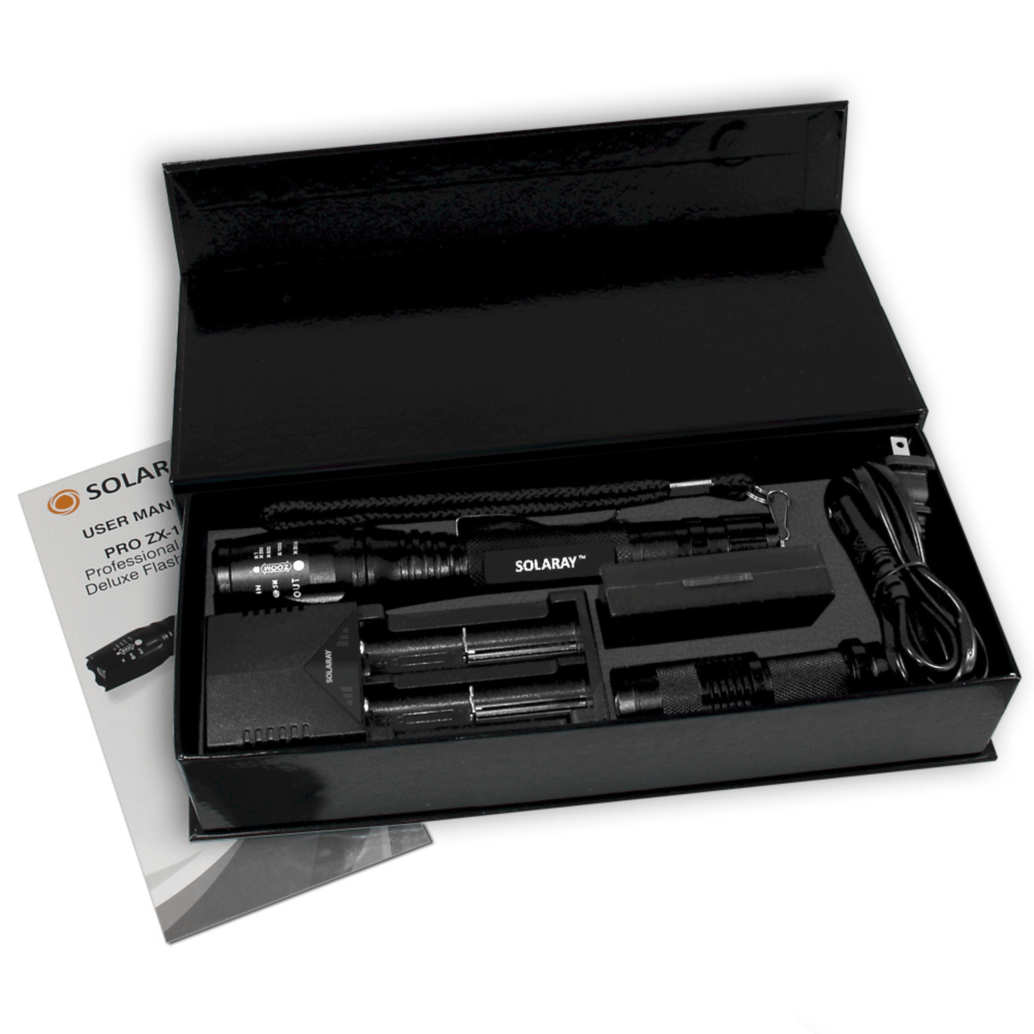 Solaray ZX-1XL 18650 LED Tactical Flashlight Kit Jupiter Gear Home