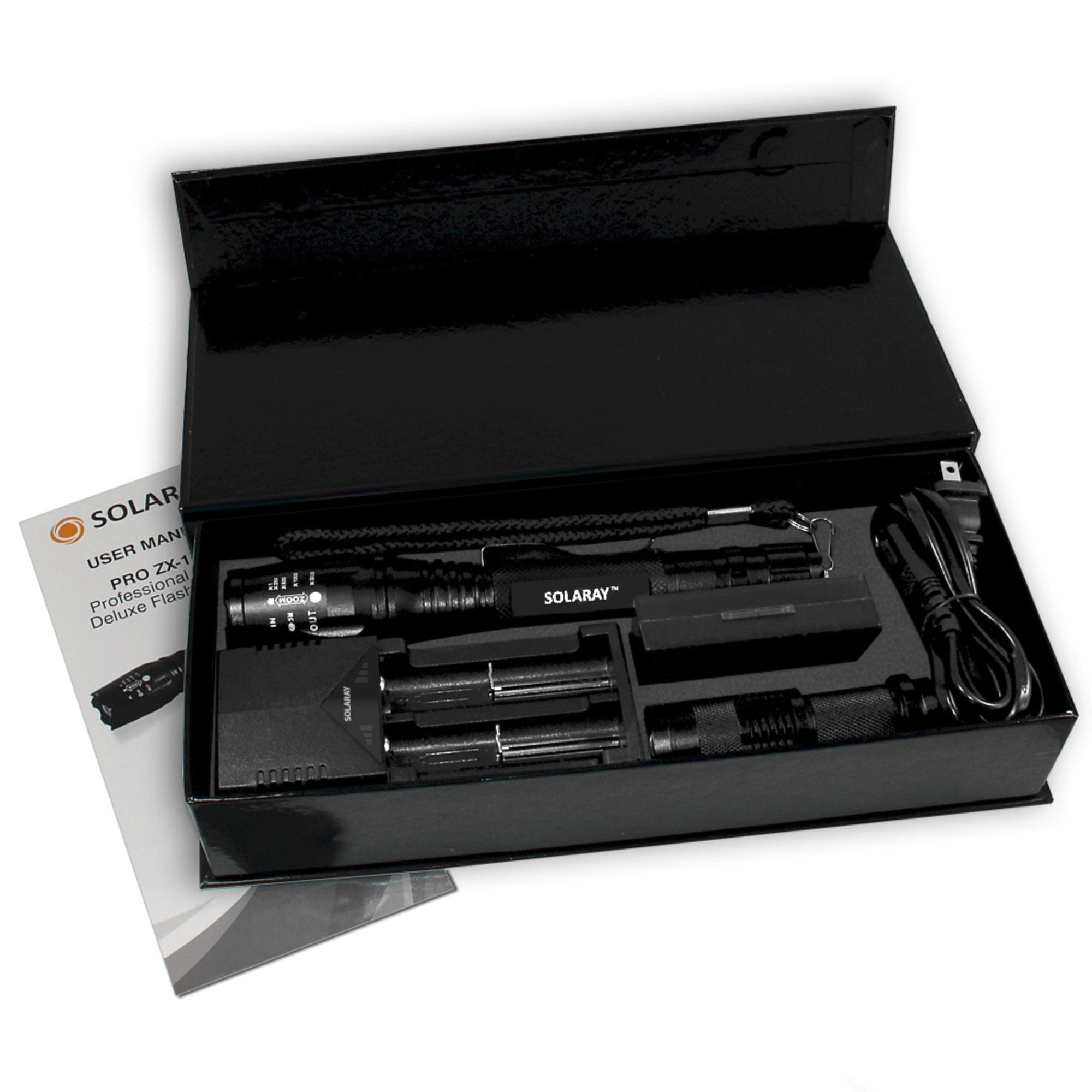 Solaray ZX-1XL 18650 LED Tactical Flashlight Kit Jupiter Gear Home