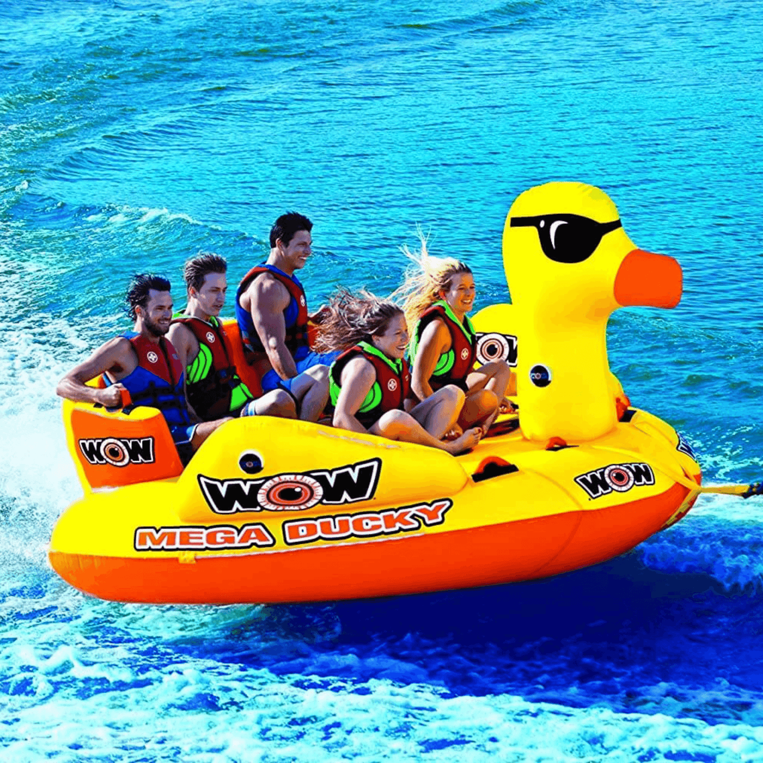 WOW Watersports Mega Ducky 5P Towable with Extra High Backrest Jupiter Gear Home