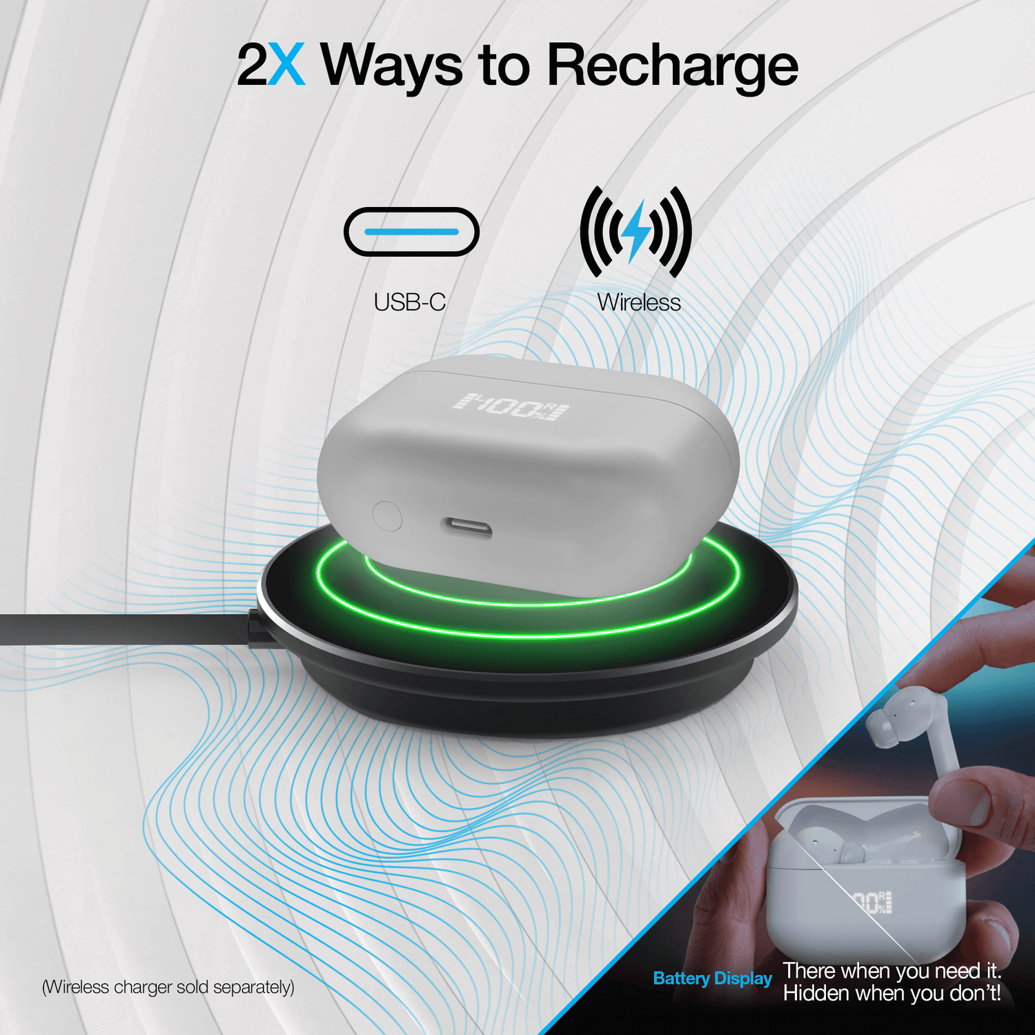 Naztech Xpods ANC Active Noise Cancelling True Wireless Earbuds with Wireless Charging Case Jupiter Gear Home