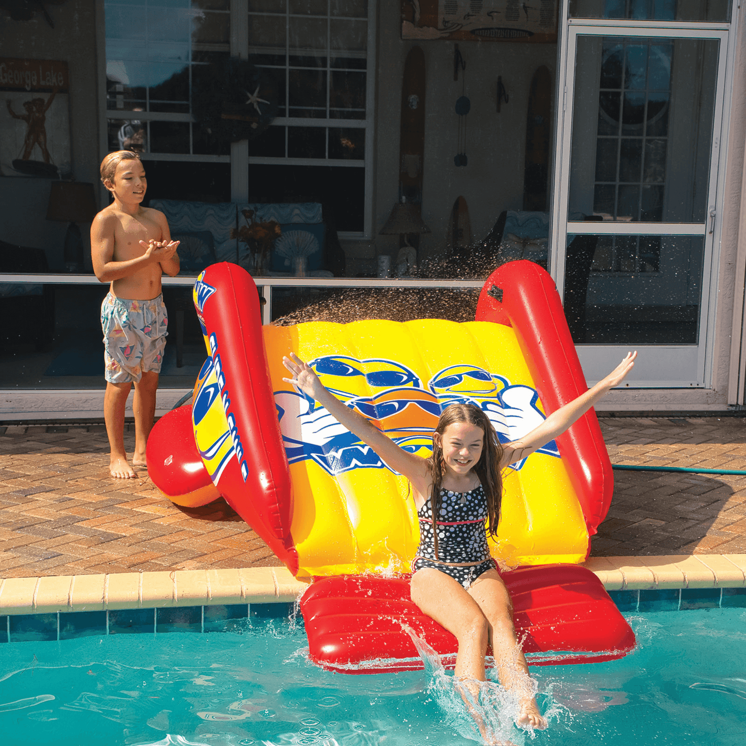 WOW Watersports Slide N Smile Inflatable Pool Slide with Sprinklers Jupiter Gear Home