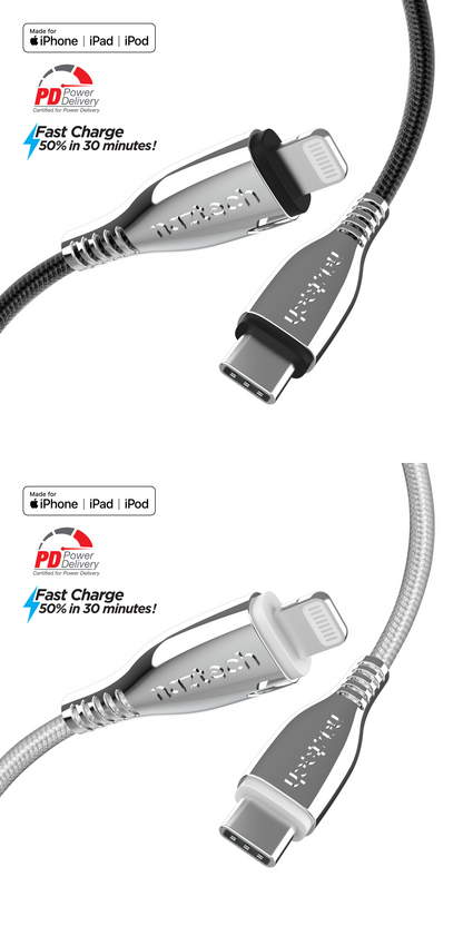 Naztech Titanium USB-C to Lightning Braided Cable 6ft Jupiter Gear Home
