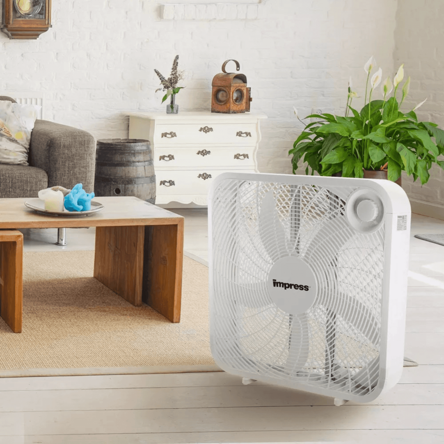 Impress 20-Inch 3-Speed 80-Watt Box Fan Jupiter Gear Home