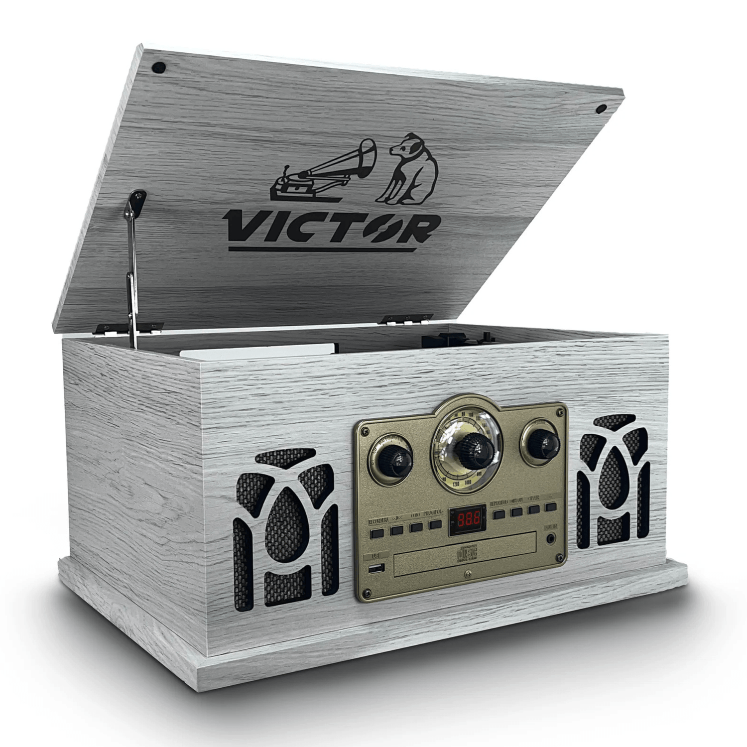 Victor Belmont 8-in-1 Wood Music Center White - Refurbished Jupiter Gear Home