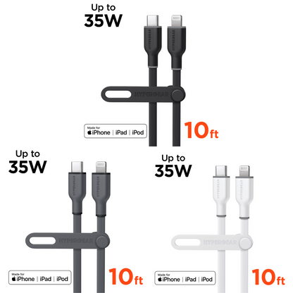 HyperGear Flexi PRO USB-C to Lightning Cable 10ft Jupiter Gear Home