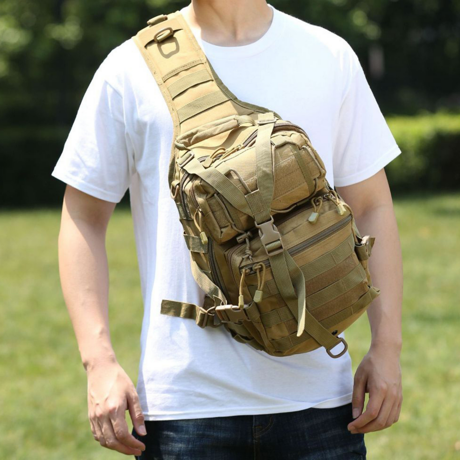 JupiterGear Tactical Military Sling Backpack 15L Shoulder Bag Molle Outdoor Daypack Backpack with Adjustable Strap Jupiter Gear Home