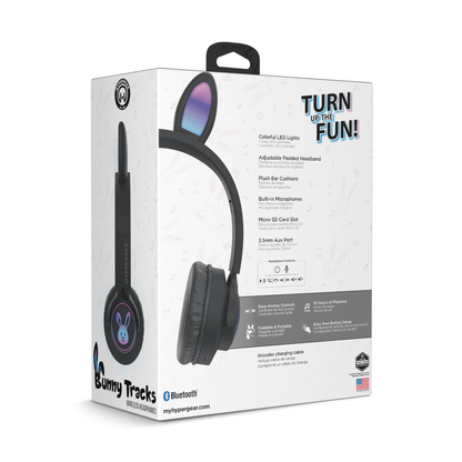 HyperGear Bunny Tracks Wireless Light-Up Headphones Jupiter Gear Home