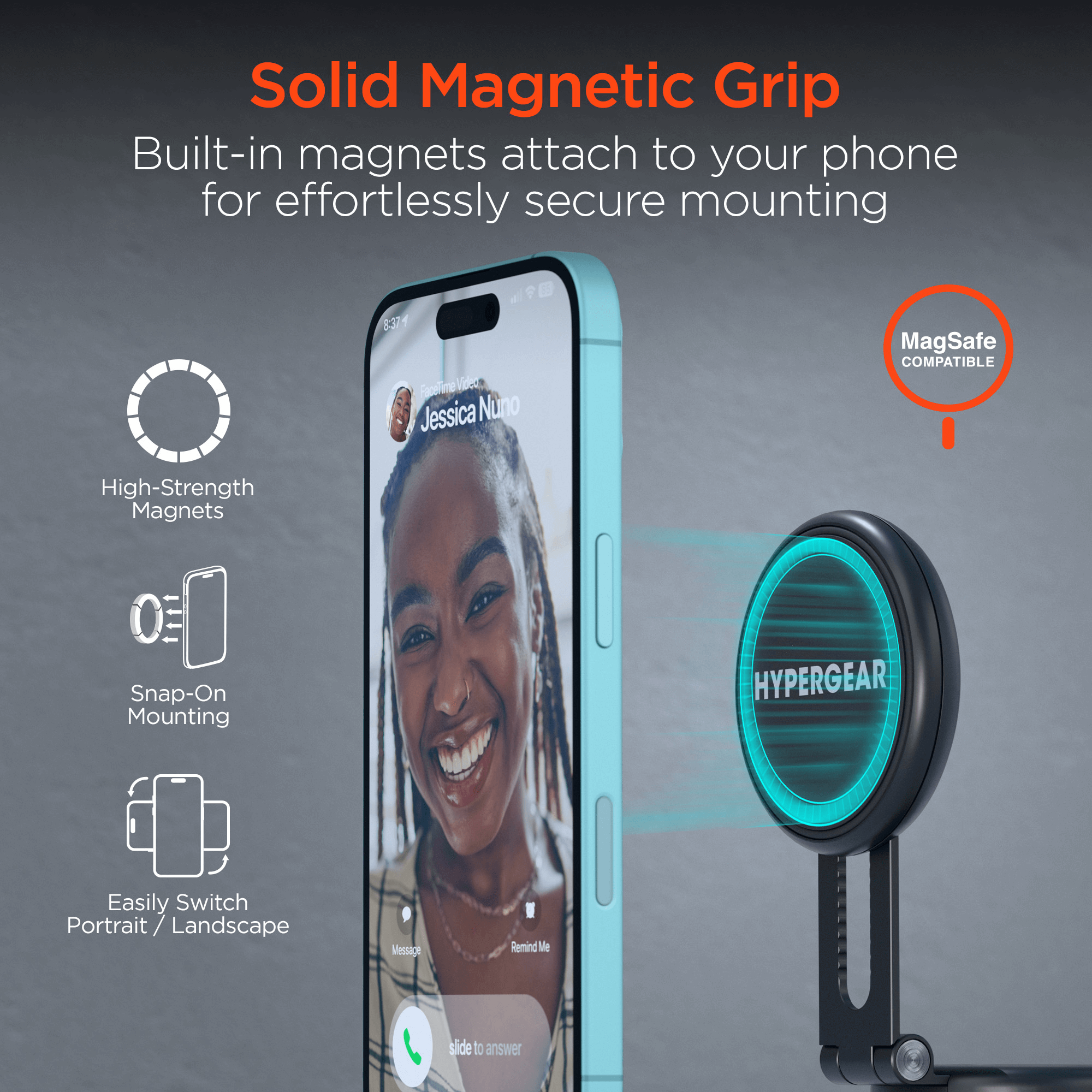 HyperGear Mag Vac Magnetic Phone Mount with Vacuum Suction Cup Base Jupiter Gear Home