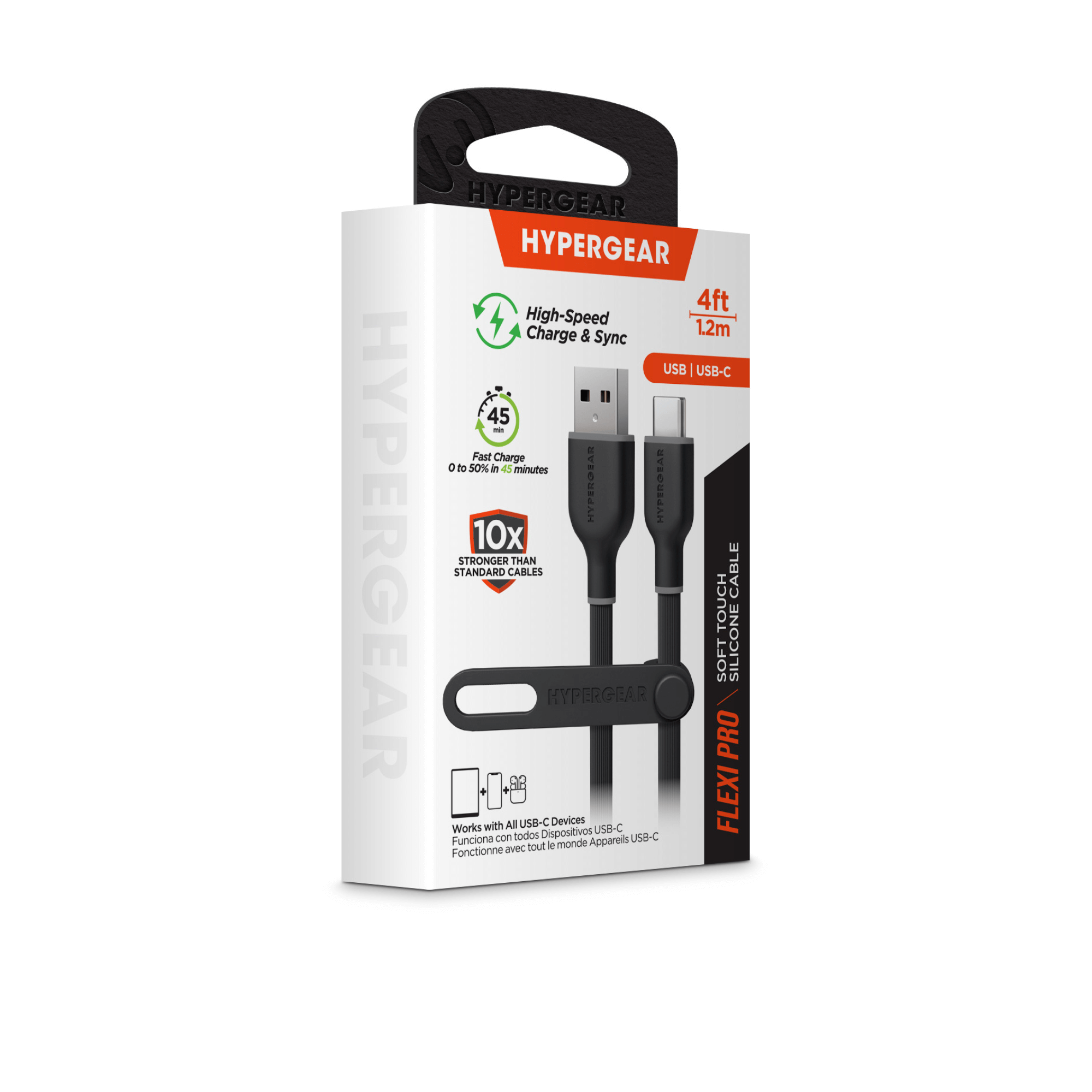 HyperGear Flexi PRO USB to USB-C Cable 4ft Jupiter Gear Home