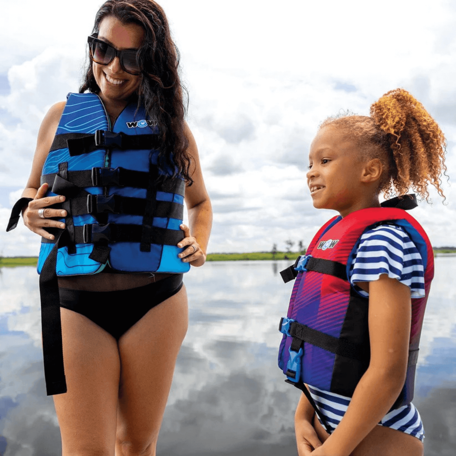 WOW Watersports Vis-Wave Adult Life Vest Blue Jupiter Gear Home