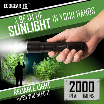 EcoGear FX TK2000 USB Rechargeable LED Tactical Flashlight Jupiter Gear Home